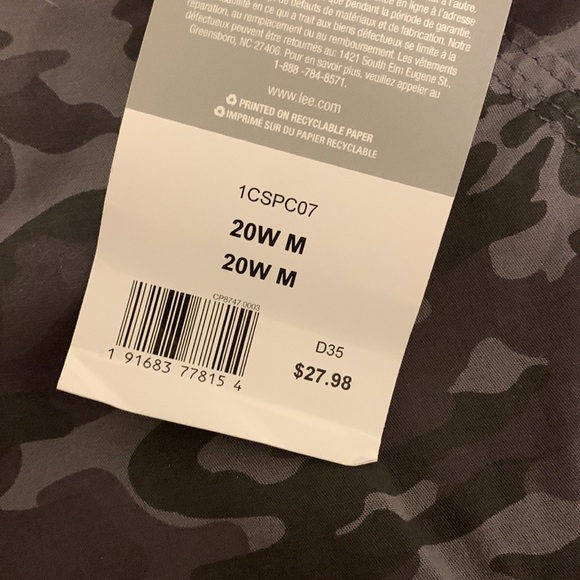 RIDERS BY LEE Camouflage Pattern Grey Utility Shorts Size 20W plus size - Picture 12 of 14